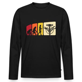 Spengler Evolution Bauspengler - Men's Premium Organic Long Sleeve Shirt - black - Front - Nico (187cm)