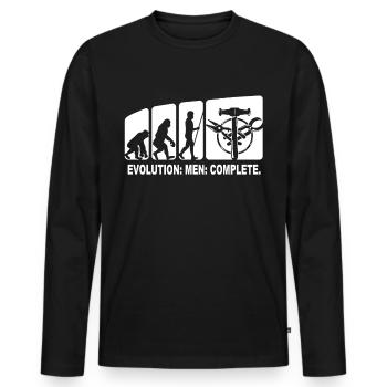 Spengler Evolution Bauspengler - Men's Premium Organic Long Sleeve Shirt - black - Front - Nico (187cm)
