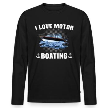 Capitaine Capitaine Bateau - T-shirt manches longues Premium bio Homme - noir - Devant - Nico (187cm)