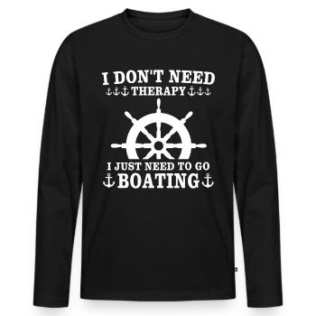 Captain Captain Boat - Men's Premium Organic Long Sleeve Shirt - black - Front - Nico (187cm)