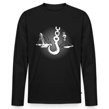 Crane Operator Crane Crane Driver - Men's Premium Organic Long Sleeve Shirt - black - Front - Nico (187cm)