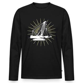 Crane Operator Crane Crane Driver - Men's Premium Organic Long Sleeve Shirt - black - Front - Nico (187cm)