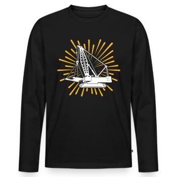 Crane Operator Crane Crane Driver - Men's Premium Organic Long Sleeve Shirt - black - Front - Nico (187cm)