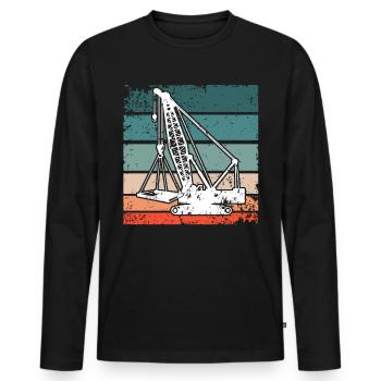 Crane Operator Crane Crane Driver - Men's Premium Organic Long Sleeve Shirt - black - Front - Nico (187cm)