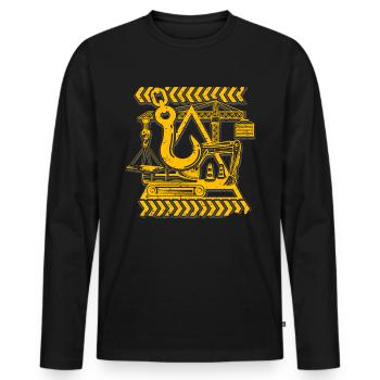 Crane Operator Crane Crane Driver - Men's Premium Organic Long Sleeve Shirt - black - Front - Nico (187cm)