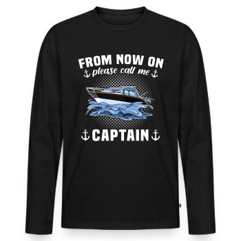 Kapitän Call Me Captain - Men's Premium Organic Long Sleeve Shirt - black - Front - Nico (187cm)