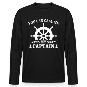 Kapitän Call Me Captain - Men's Premium Organic Long Sleeve Shirt - black - Front - Nico (187cm)