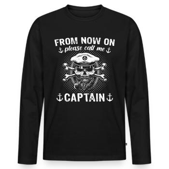 Kapitän Call Me Captain - Men's Premium Organic Long Sleeve Shirt - black - Front - Nico (187cm)