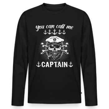 Kapitän Call Me Captain - Men's Premium Organic Long Sleeve Shirt - black - Front - Nico (187cm)
