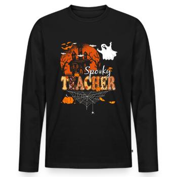 Spooky Teacher Halloween - T-shirt manches longues Premium bio Homme - noir - Devant - Nico (187cm)
