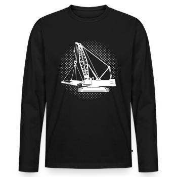 Crane operator Crawler crane Crane driver crane - Men's Premium Organic Long Sleeve Shirt - black - Front - Nico (187cm)