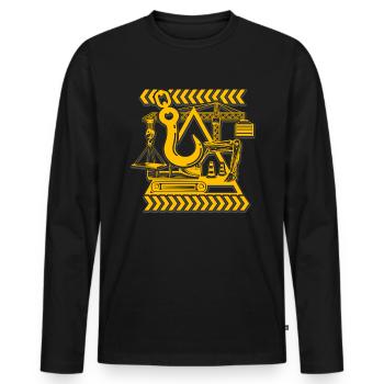 Crane operator Crawler crane Crane driver crane - Men's Premium Organic Long Sleeve Shirt - black - Front - Nico (187cm)