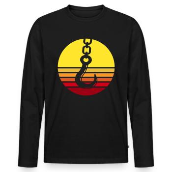 Crane operator Crawler crane Crane driver crane - Men's Premium Organic Long Sleeve Shirt - black - Front - Nico (187cm)