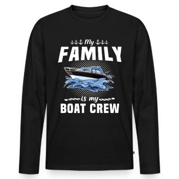 Capitaine Équipage du bateau - T-shirt manches longues Premium bio Homme - noir - Devant - Nico (187cm)