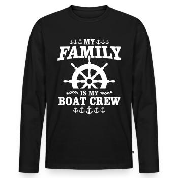 Capitaine Équipage du bateau - T-shirt manches longues Premium bio Homme - noir - Devant - Nico (187cm)