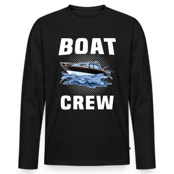 Capitaine Équipage du bateau - T-shirt manches longues Premium bio Homme - noir - Devant - Nico (187cm)
