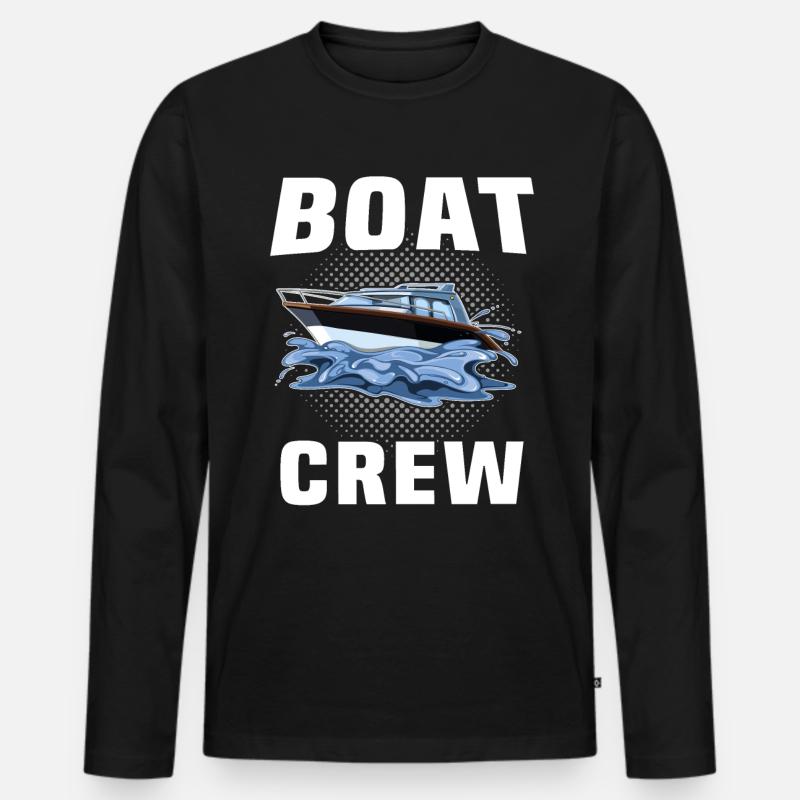 Captain Boat Crew - Männer Premium Bio Langarmshirt - Schwarz