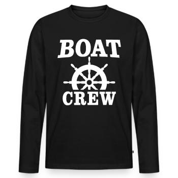 Capitaine Équipage du bateau - T-shirt manches longues Premium bio Homme - noir - Devant - Nico (187cm)