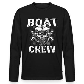 Capitaine Équipage du bateau - T-shirt manches longues Premium bio Homme - noir - Devant - Nico (187cm)