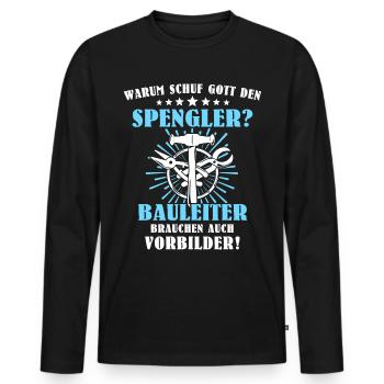 Spengler Bauspengler - Männer Premium Bio Langarmshirt - Schwarz - Vorne - Nico (187cm)