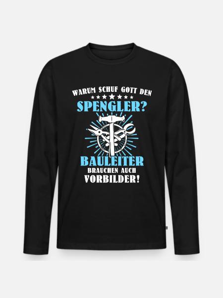 Spengler Bauspengler - Männer Premium Bio Langarmshirt - Schwarz