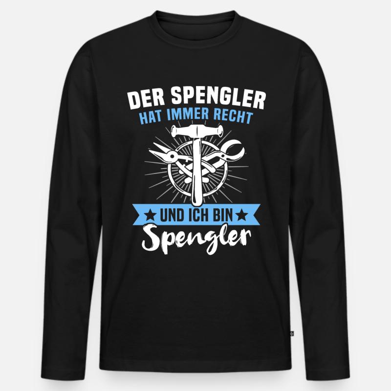 Spengler Bauspengler - Männer Premium Bio Langarmshirt - Schwarz