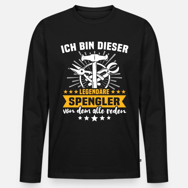 Spengler Bauspengler - Männer Premium Bio Langarmshirt - Schwarz