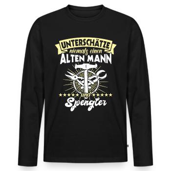 Spengler Beruf Bauspengler Sprüche - Männer Premium Bio Langarmshirt - Schwarz - Vorne - Nico (187cm)