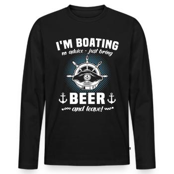 Dictons du capitaine Beer Boat - T-shirt manches longues Premium bio Homme - noir - Devant - Nico (187cm)