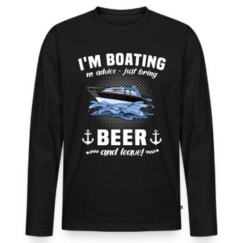 Dictons du capitaine Beer Boat - T-shirt manches longues Premium bio Homme - noir - Devant - Nico (187cm)