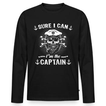 Captain Kapitän - Men's Premium Organic Long Sleeve Shirt - black - Front - Nico (187cm)