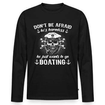 Captain Kapitän - Men's Premium Organic Long Sleeve Shirt - black - Front - Nico (187cm)