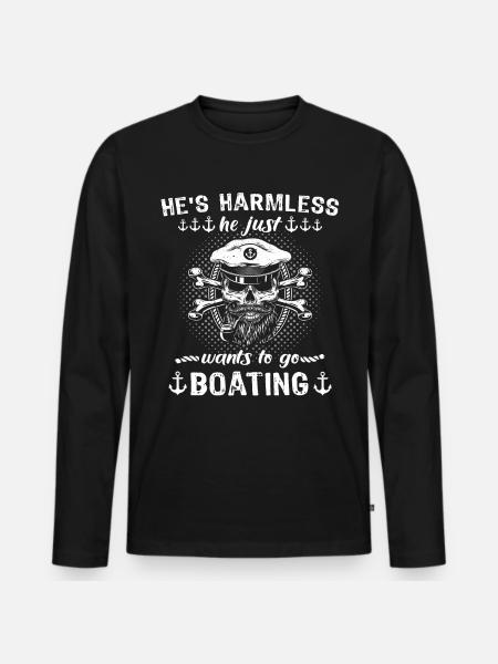 Captain Boat Captain - Men's Premium Organic Long Sleeve Shirt - black