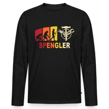 Bauspengler Evolution Spengler - Männer Premium Bio Langarmshirt - Schwarz - Vorne - Nico (187cm)