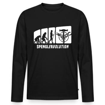 Bauspengler Evolution Spengler - Männer Premium Bio Langarmshirt - Schwarz - Vorne - Nico (187cm)