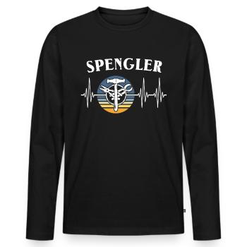 Spengler EKG Bauspengler - Männer Premium Bio Langarmshirt - Schwarz - Vorne - Nico (187cm)