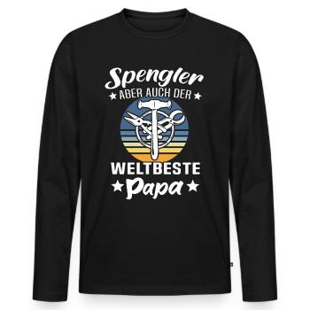 Spengler Papa Bauspengler Vater - Männer Premium Bio Langarmshirt - Schwarz - Vorne - Nico (187cm)