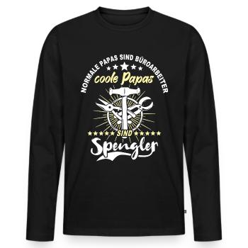 Spengler Papa Bauspengler Vater - Männer Premium Bio Langarmshirt - Schwarz - Vorne - Nico (187cm)