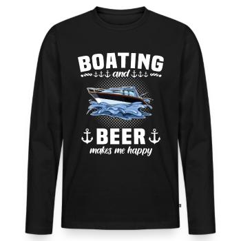 Capitaine Beer - T-shirt manches longues Premium bio Homme - noir - Devant - Nico (187cm)