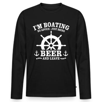 Capitaine Beer - T-shirt manches longues Premium bio Homme - noir - Devant - Nico (187cm)