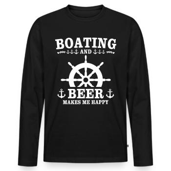 Capitaine Beer - T-shirt manches longues Premium bio Homme - noir - Devant - Nico (187cm)