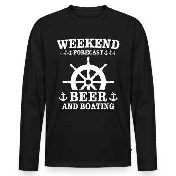 Capitaine Beer - T-shirt manches longues Premium bio Homme - noir - Devant - Nico (187cm)