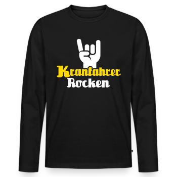 Kranführer Sprüche Kranfahrer Spruch - Männer Premium Bio Langarmshirt - Schwarz - Vorne - Nico (187cm)