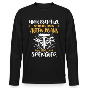 Spengler Spengeln Bauspengler - Männer Premium Bio Langarmshirt - Schwarz - Vorne - Nico (187cm)
