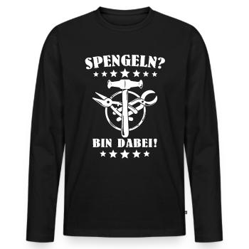 Spengler Spengeln Bauspengler - Männer Premium Bio Langarmshirt - Schwarz - Vorne - Nico (187cm)