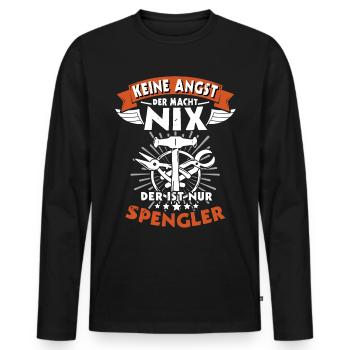 Spengler Spengeln Bauspengler - Männer Premium Bio Langarmshirt - Schwarz - Vorne - Nico (187cm)