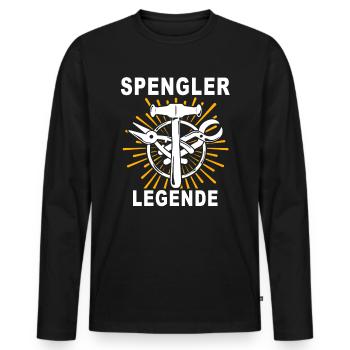 Spengler Spengeln Bauspengler - Männer Premium Bio Langarmshirt - Schwarz - Vorne - Nico (187cm)