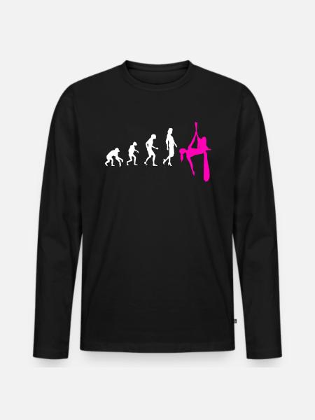 Aerial Silk Evolution - Aerial Circus - Men's Premium Organic Long Sleeve Shirt - black
