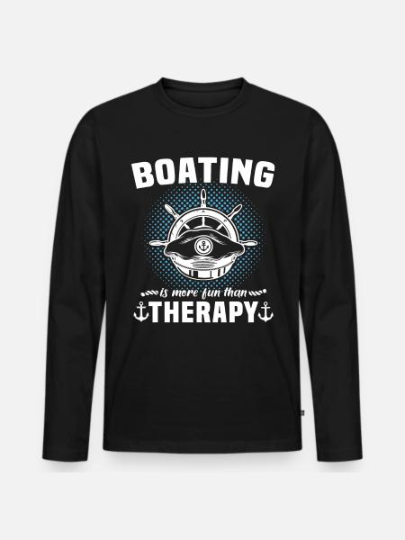 Captain Therapy Boat - Men's Premium Organic Long Sleeve Shirt - black