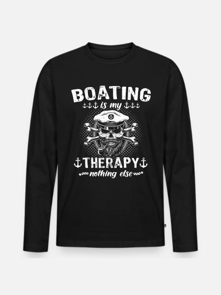 Captain Therapy Boat - Men's Premium Organic Long Sleeve Shirt - black